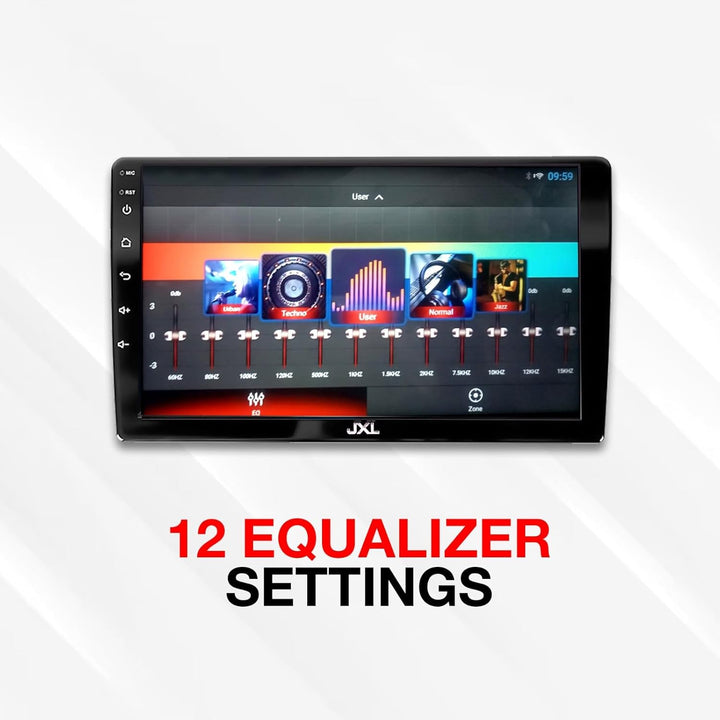JXL 9-Inch Android Car Stereo Double Din Player (TS7), 2GB RAM, 32GB, Capacitive Touchscreen, 1280P HD, AHD/JDPS Advanced Technology, Quad-Core, Bluetooth 5.0, Wi-Fi, GPS Navigation, USB, Android 13.0