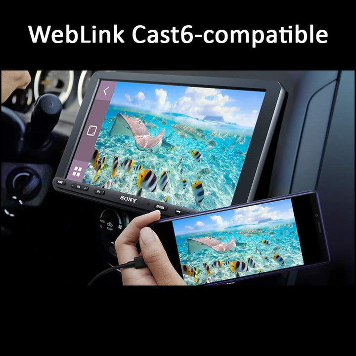 Sony Car Stereo XAV-AX8000 22.7 cm (8.95 inch) Large Screen Digital Media Receiver with Bluetooth, Android Auto, Apple Car Play, WebLink™ Cast, PRE Out - 3 x 5V, Output Power - 55W x 4