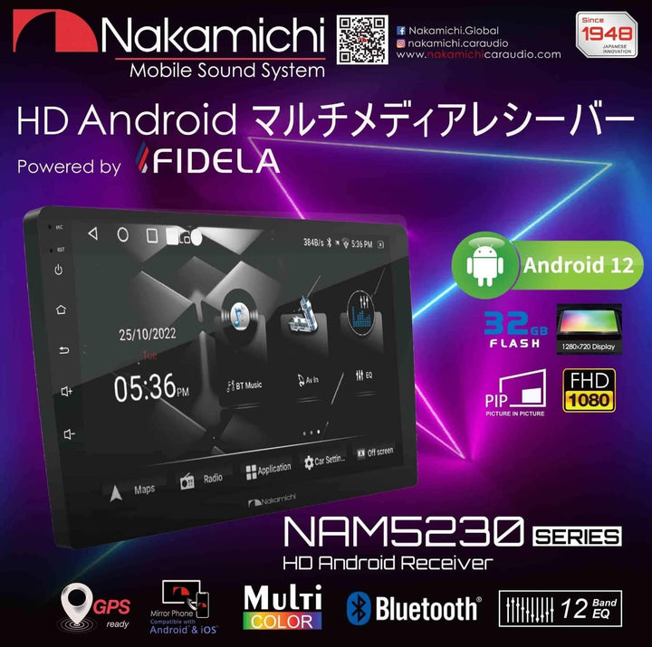 NAKAMICHI NAM 5230 9" Inch (2GB RAM+32 Flash Storage) Car Android Stereo || Wireless Apple CarPlay/Android Auto Via ZLINK App
