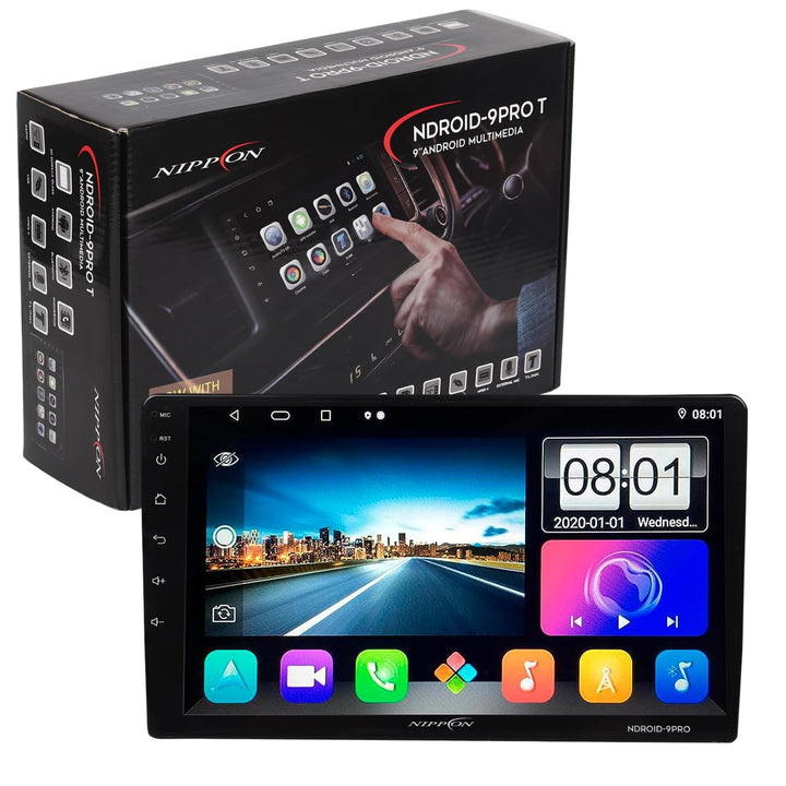 NIPPON NDROID 9PRO(T) with T-Link 2/32 GB Wireless Apple Car Play and Android Auto with 9 Inch High Touch Panel Android 10.1, IPS Display, Bluetooth, WiFi, GPS, 40 Skin Included