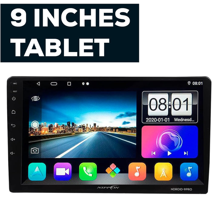 NIPPON NDROID 9PRO(T) with T-Link 2/32 GB Wireless Apple Car Play and Android Auto with 9 Inch High Touch Panel Android 10.1, IPS Display, Bluetooth, WiFi, GPS, 40 Skin Included